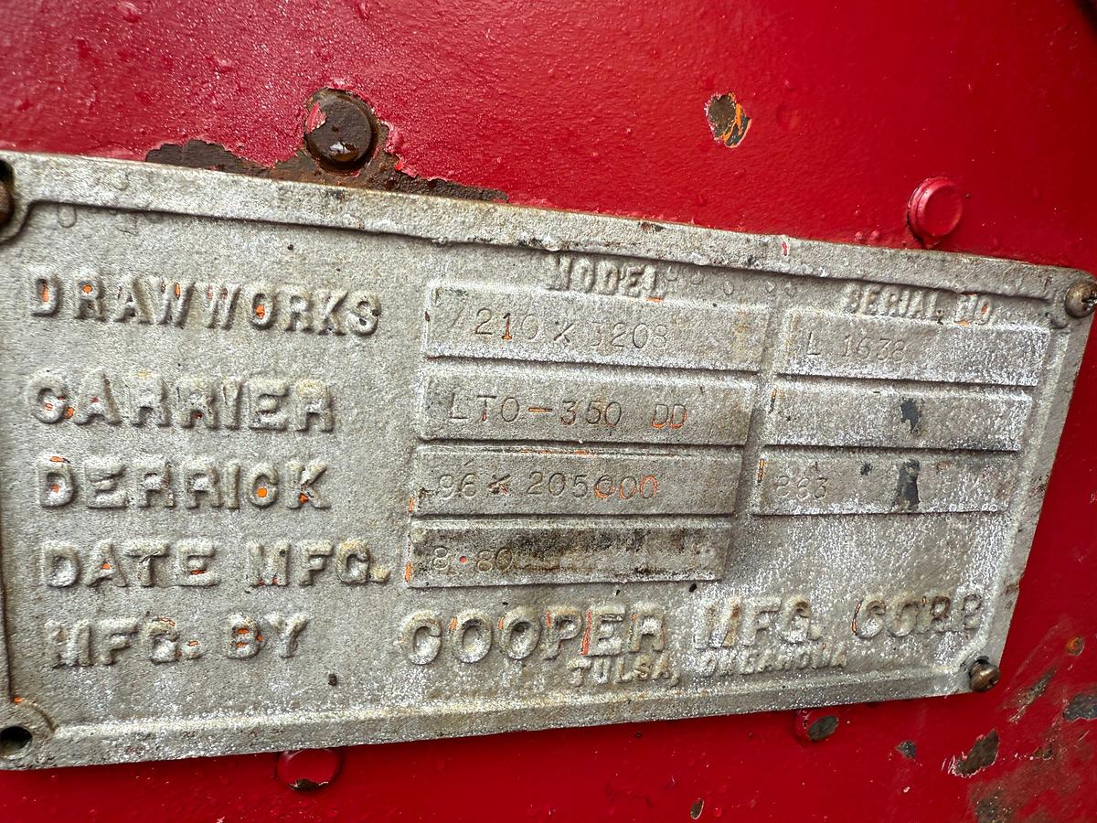 Used 1980 COOPER LTO-350 DD 96'-205K 4-AXLE DRIVE-IN WELL SERVICE WORKOVER RIG