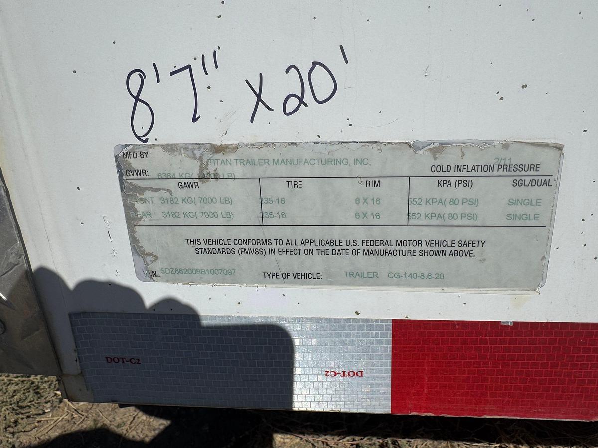 Used 2011 TITAN 20' BP WIRELINE GUN TRAILER