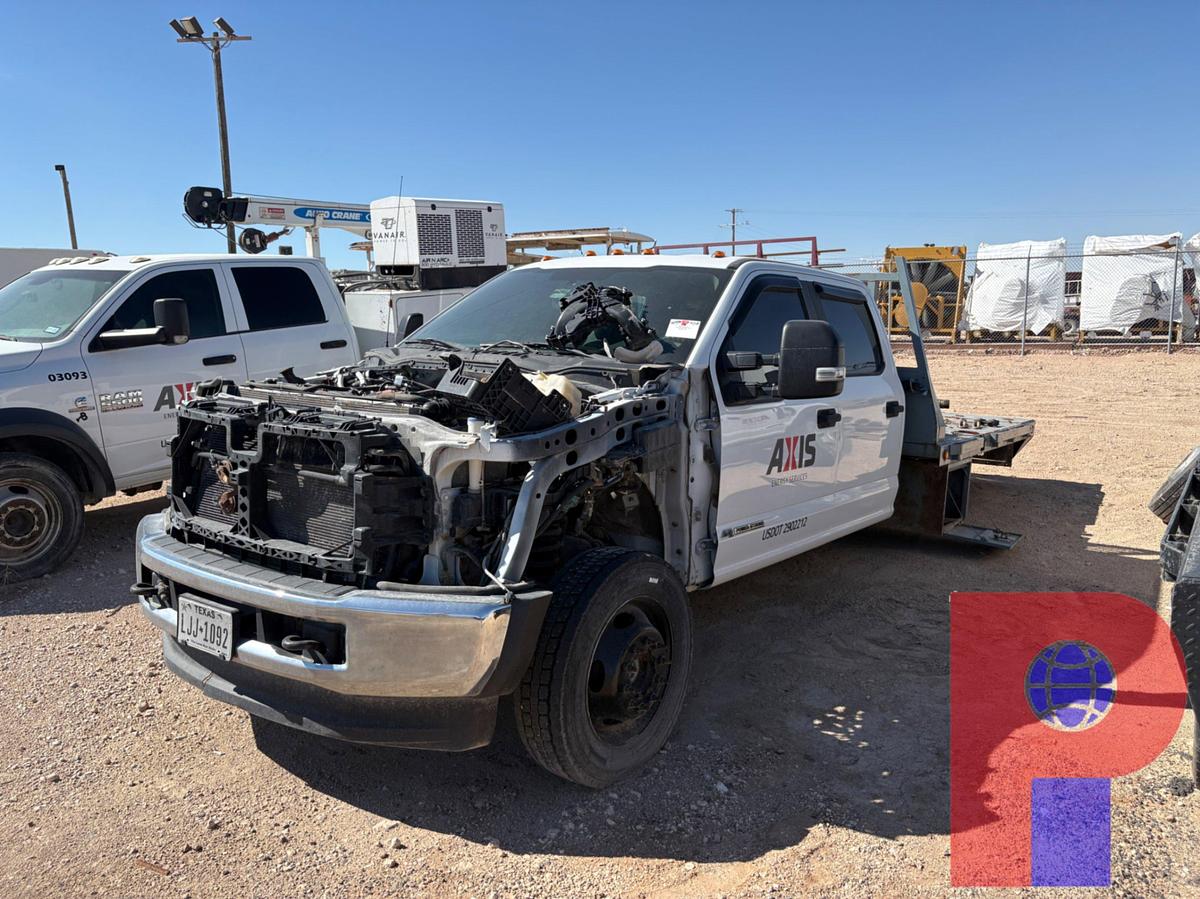 Used 2018 FORD F-450 SUPER DUTY CREW CAB FLATBED TRUCK (INOP)
