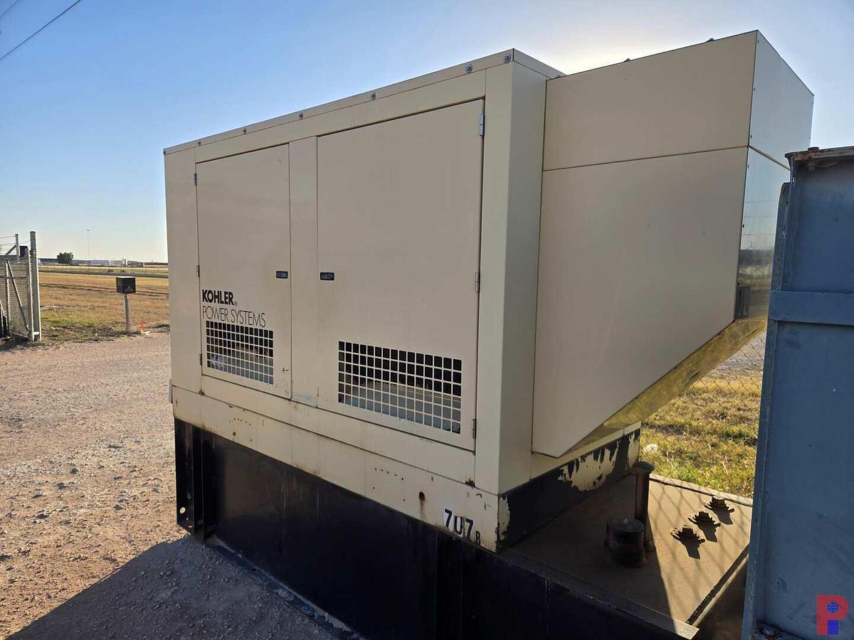 Used KOHLER POWER SYSTEMS 58KW DIESEL GENERATOR W/ FUEL TANK