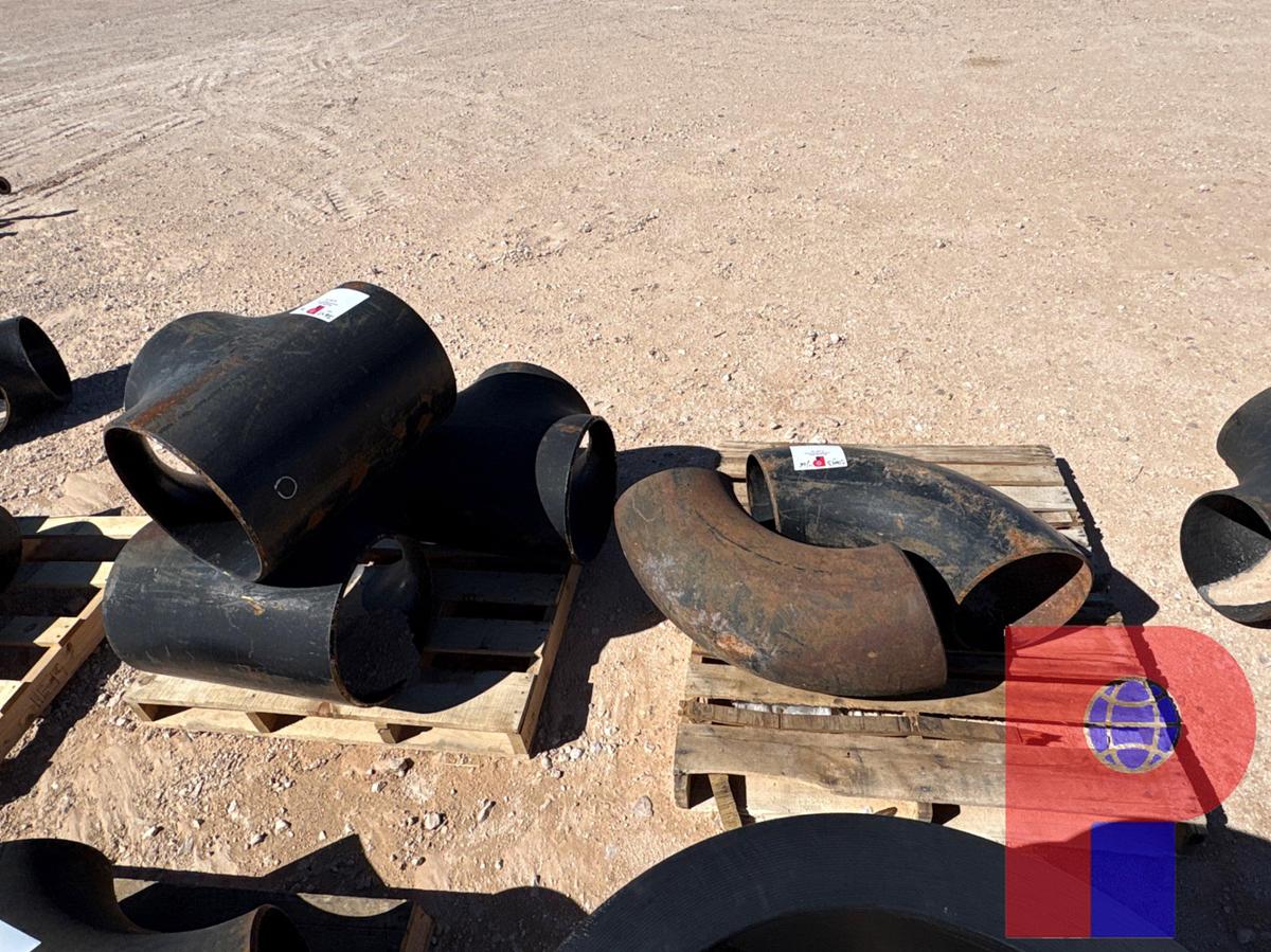 Used (6 PALLETS) W/ ASSORTED 12” & 16” WELD-ON PIPE “T” FITTINGS & ELBOWS