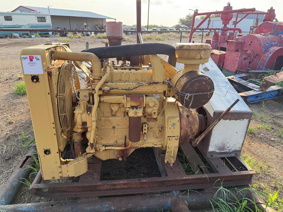 Used GARDNER DENVER FDFXXF 5X8 DUPLEX MUD PUMP P/B CATERPILLAR 3304PC TURBO, SKIDDED