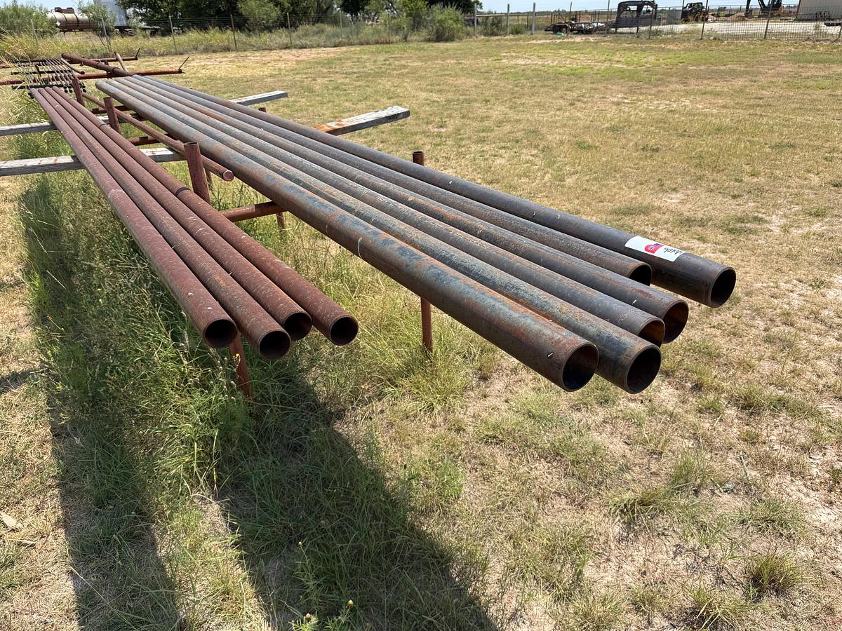 Used LOT W/ 120’ (6-JTS) of 3” Sch-40 PIPE & 80’ (4-JTS) of 2” 300 PSI PIPE & RACK