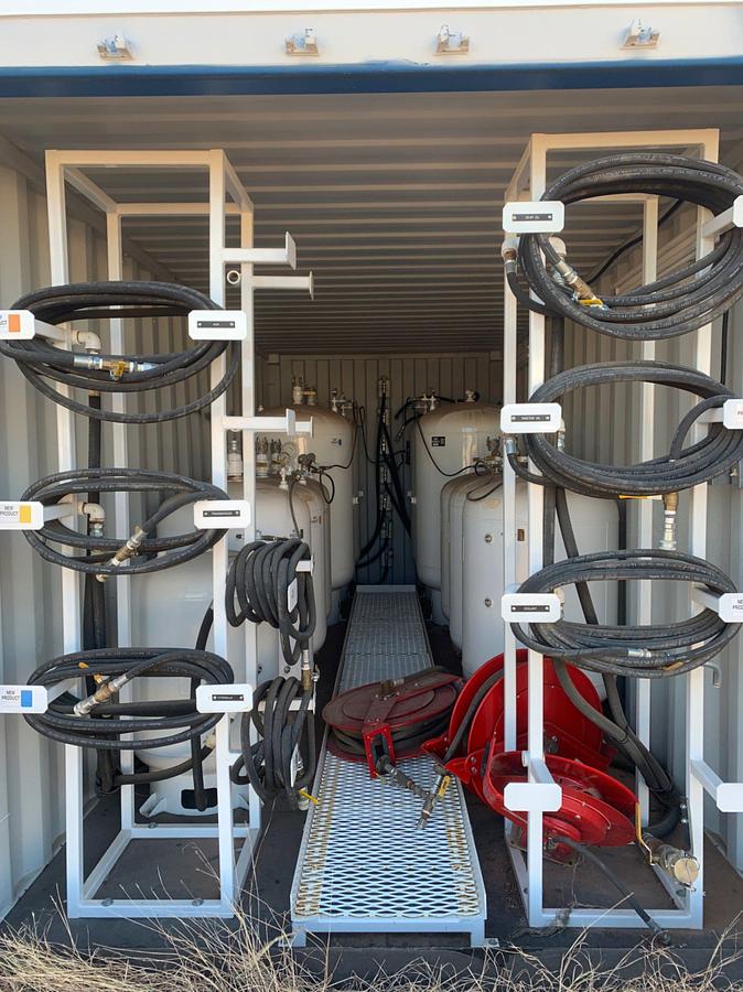 Used (NEW) 20’ L x 8’ W x 8’ T Sea Container Sage Oil Vac Lubricator