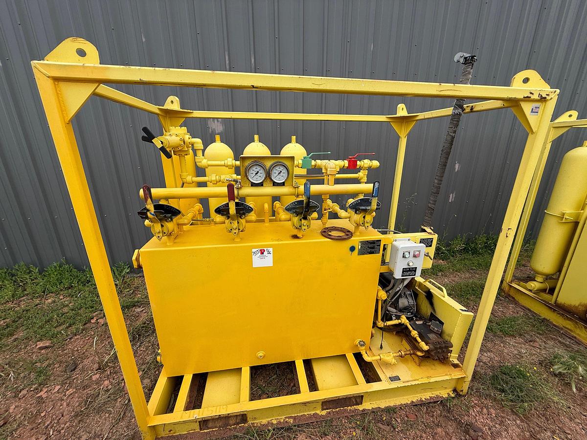 Used MEYER 3K WP DIESEL POWERED 4-STATION ACCUMULATOR CLOSING UNIT, SKIDDED
