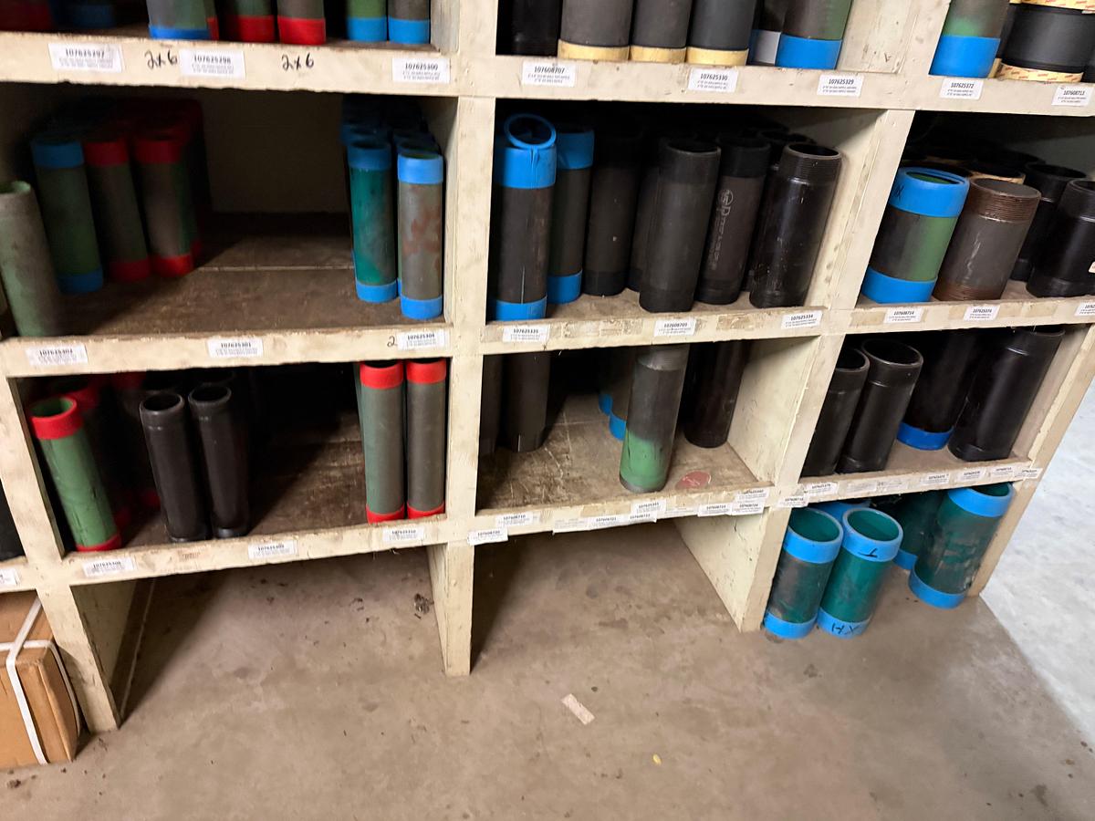 Used SECTION OF (80+) MOSTLY HEAVY WALL 2” THRU 4” PIPE NIPPLES