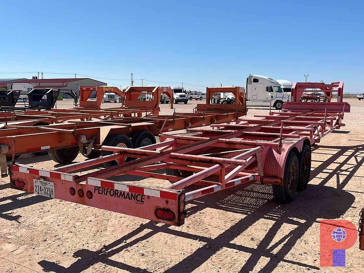 Used SHOPBUILT 32’ X 7’ T/A GOOSENECK PIPE TRAILER
