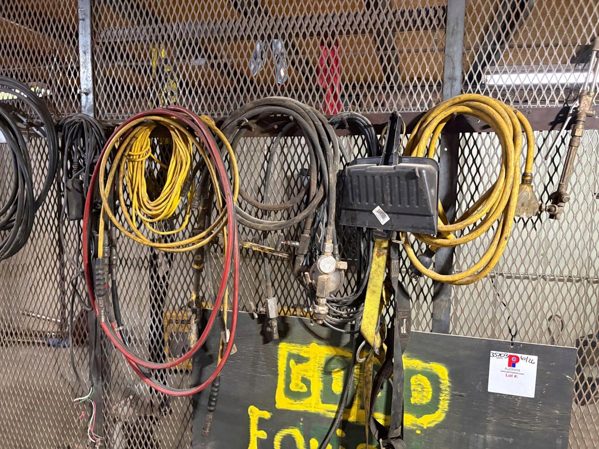 Used Lot of assorted hydraulic hoses, rubber seals, cutting torch supplies, etc