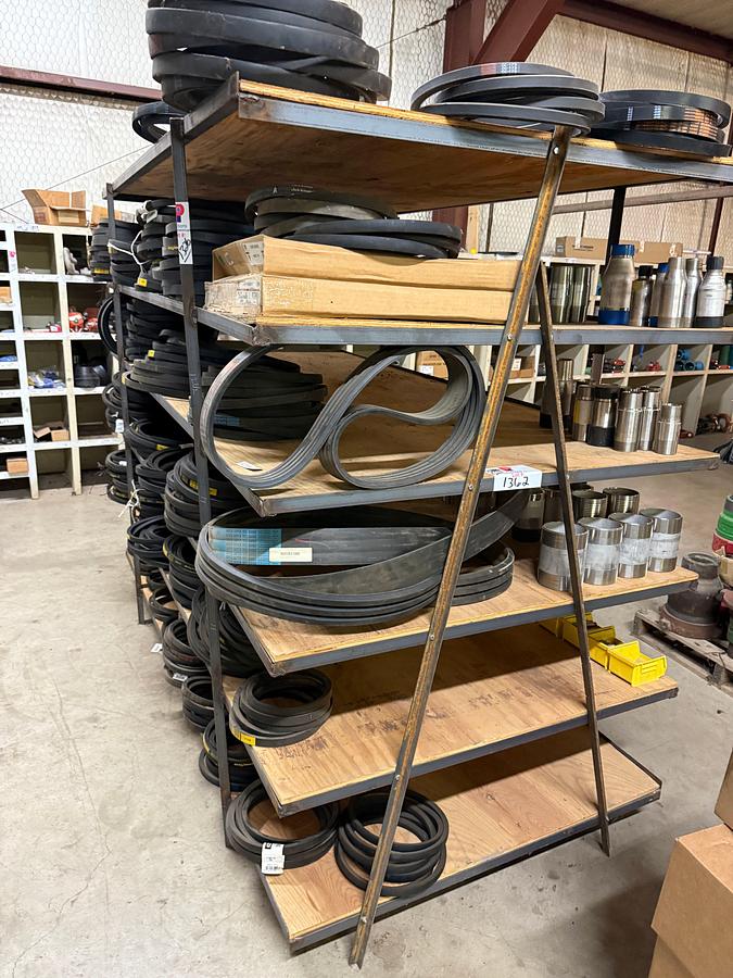 Used 8’ x 4’ x 6.3’ 6-SHELF STEEL PARTS RACK