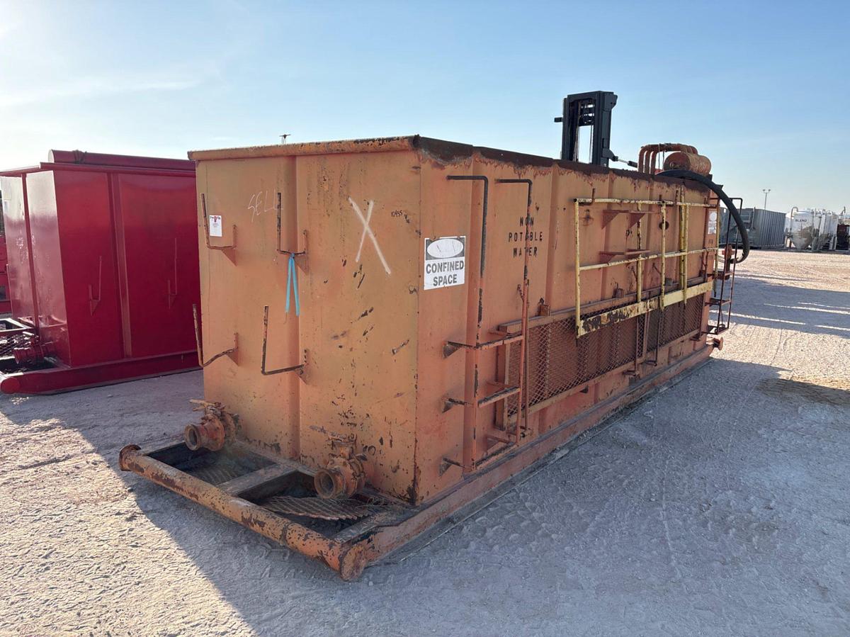 Used 18’ x 6’ x 6’ 2-compartment reverse pit, skidded