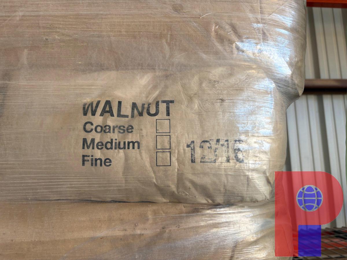 Used (3) PALLETS OF CRUSHED WALNUT SHELL, APPROX. 95 BAGS