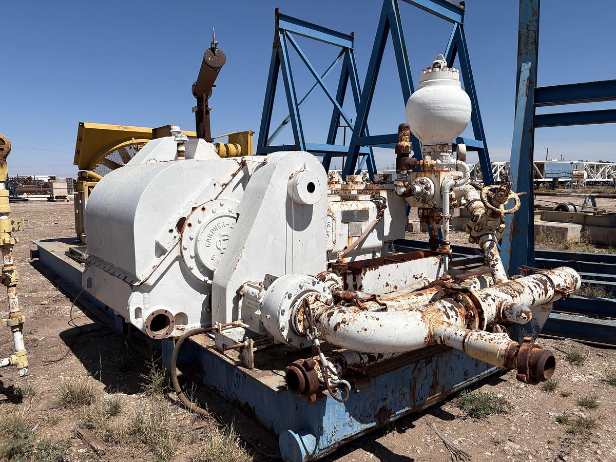 Used Gardner Denver pz9 triplex mud pump, mtd on 35’ x 12’ skid