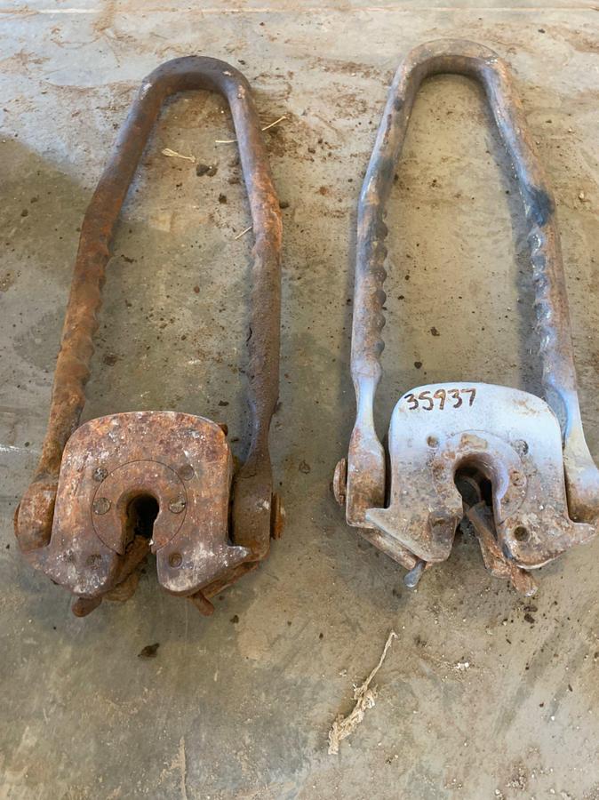 Used (2) 5/8 to 3/4 OBANNON Plate Type 25 Ton Rod Elevators