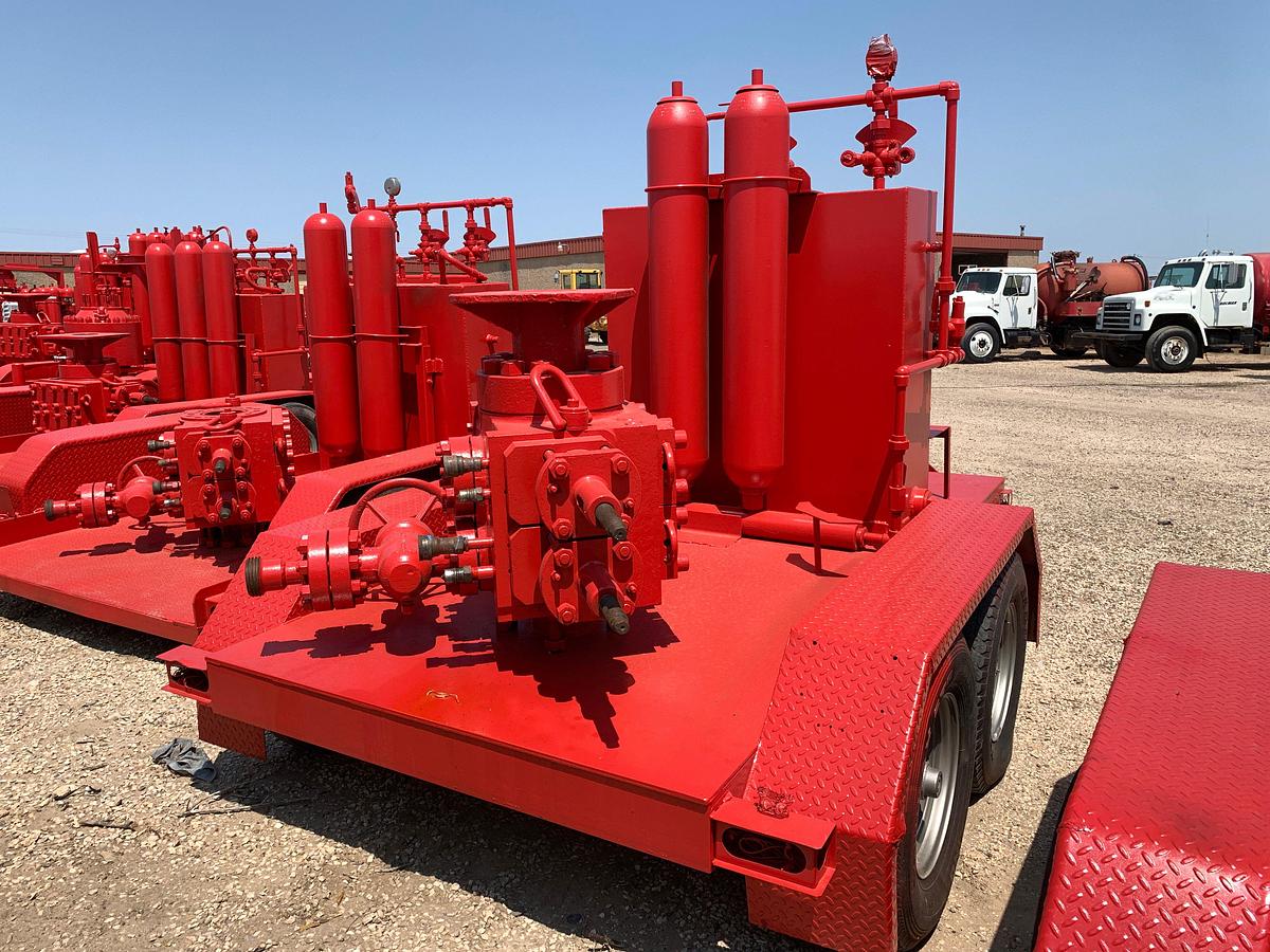 Used 2-station closing unit mtd on SHOPBUILT 10’ x 5’ t/a bumper pull trailer