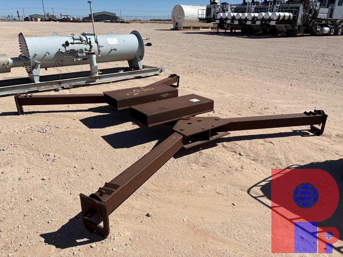 Used 12’ X 13’ ADJUSTABLE HEAVY DUTY SPREADER BAR-LIFTER W/ FORKLIFT POCKETS