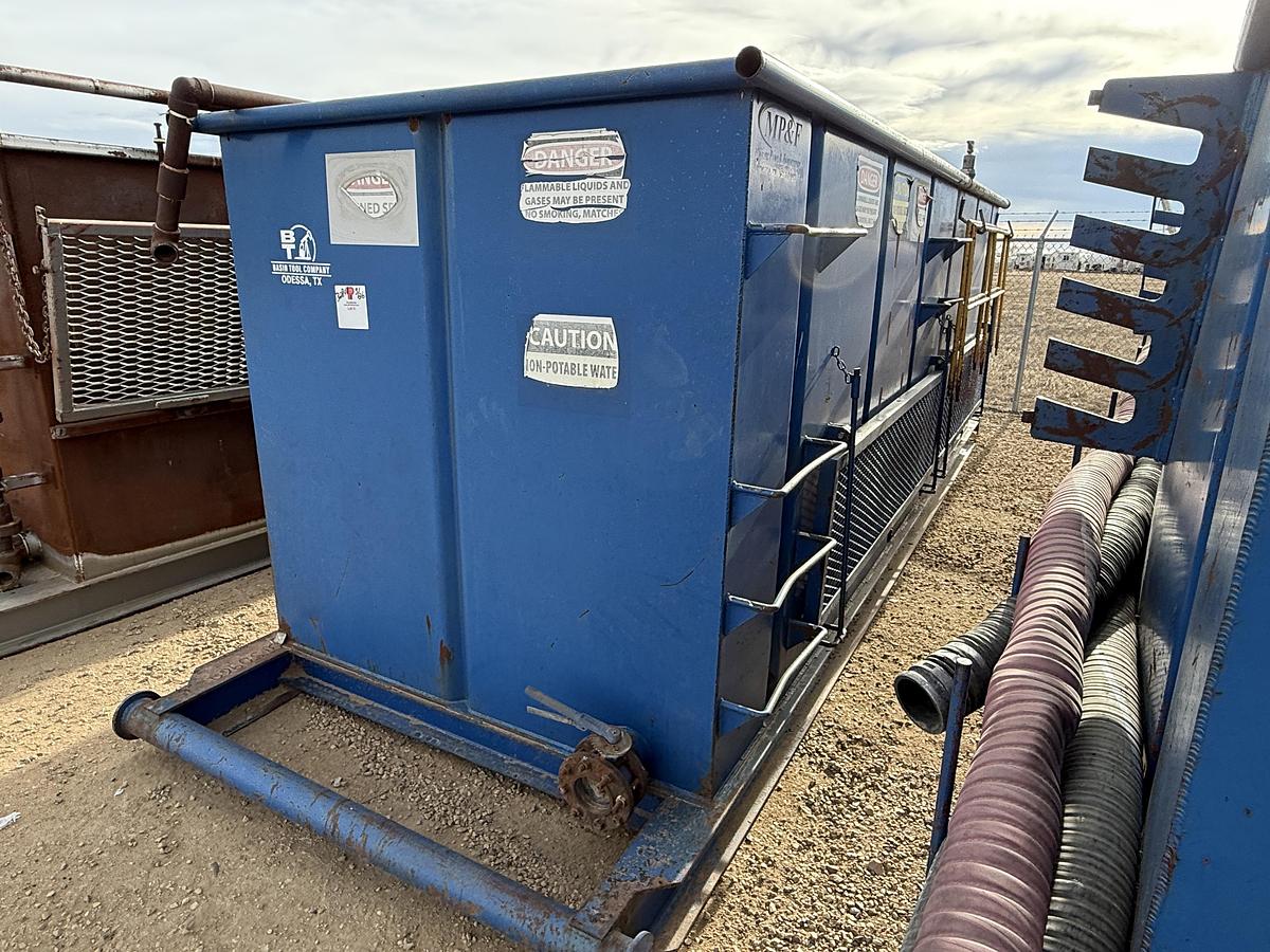 Used 18’L X 6'W X 6’H 2-COMP. REVERSE PIT W/ GAS BUSTER, CATWALK