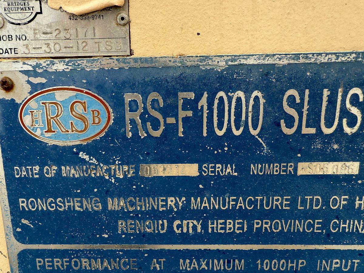 Used 2012 RS-F1000 TRIPLEX MUD PUMP