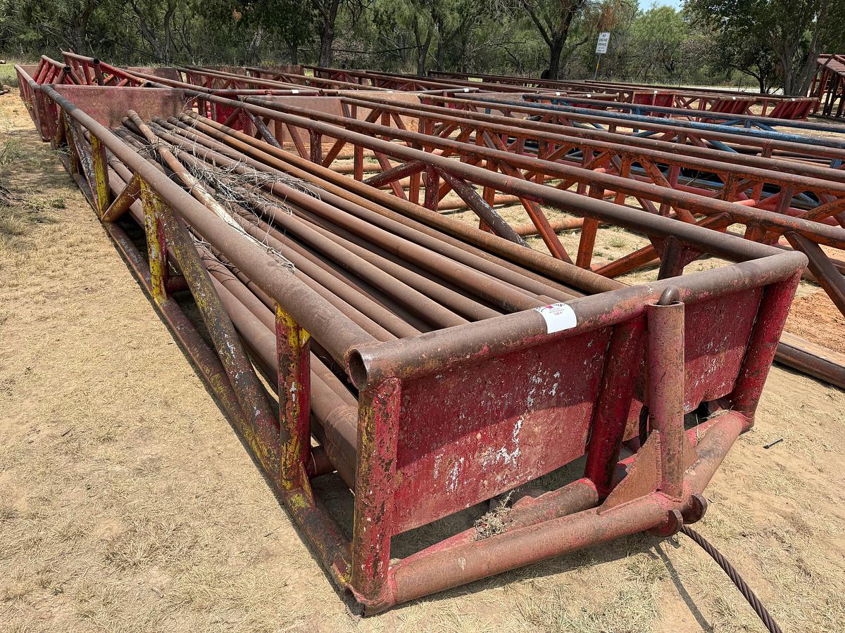 Used 40’L x 8’W x 3’H SKIDDED PIPE TUB W/ DRILL PIPE