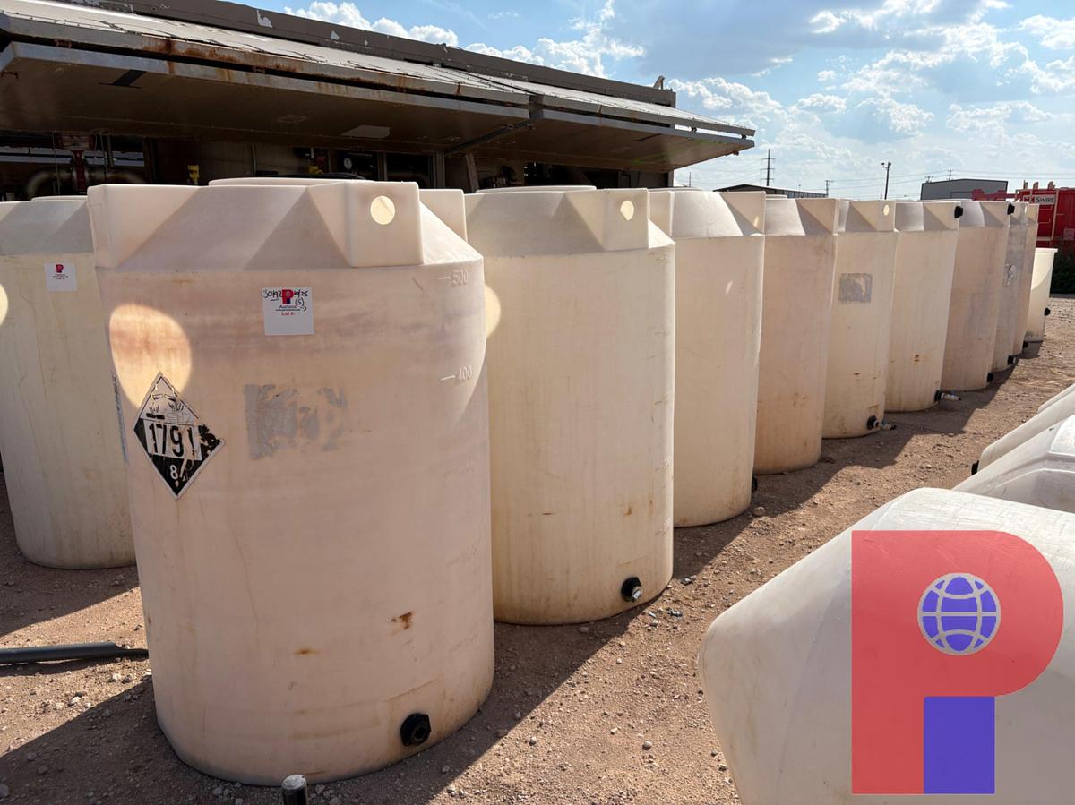 Used (5) 500 GALLON POLY TANKS