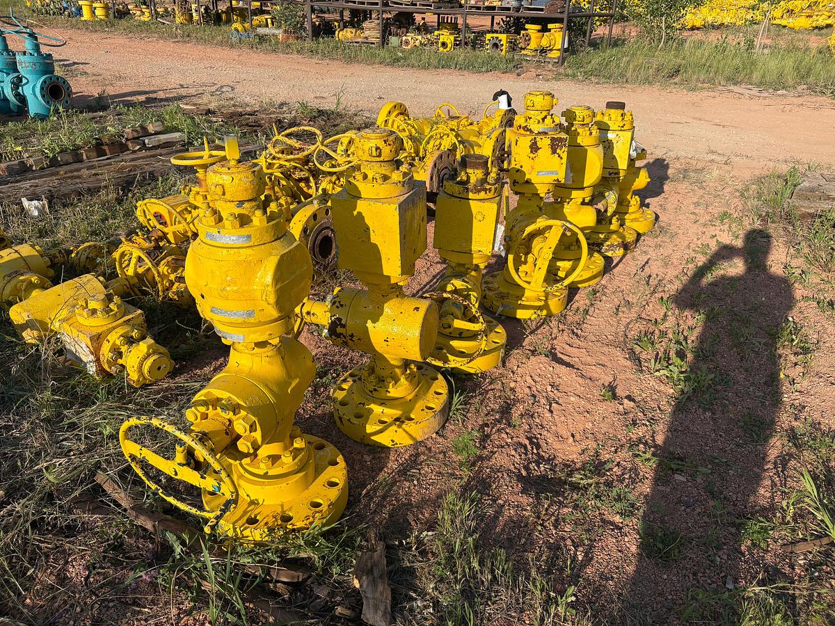 Used (17) 2-9/16” 5k gate valves w/ fluid crosses & adapter flanges