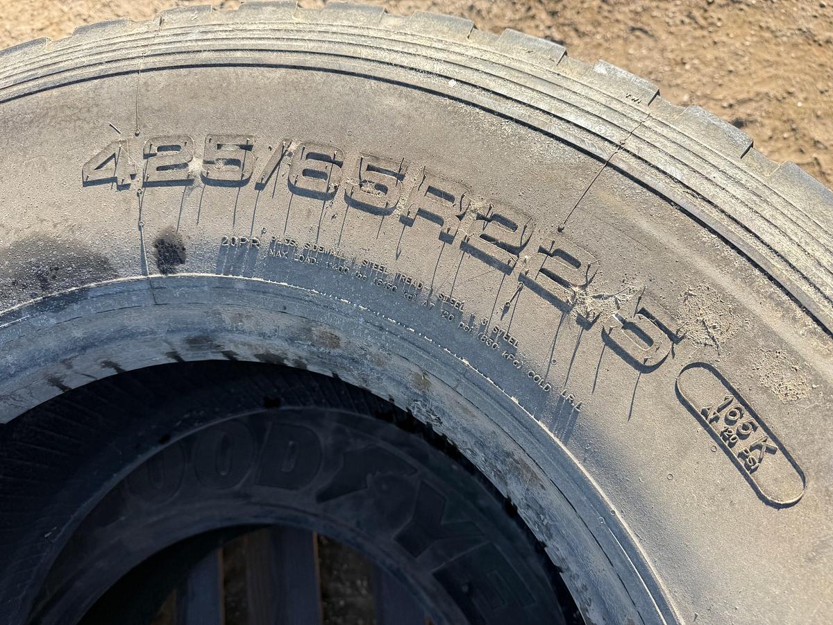 Used (2) PALLETS W/ (3) 445/65R22.5 & (1) 425/65R22.5 TIRES