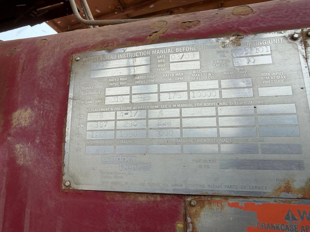 Used 2009 GARDNER DENVER PAH 10K TRIPLEX MUD PUMP