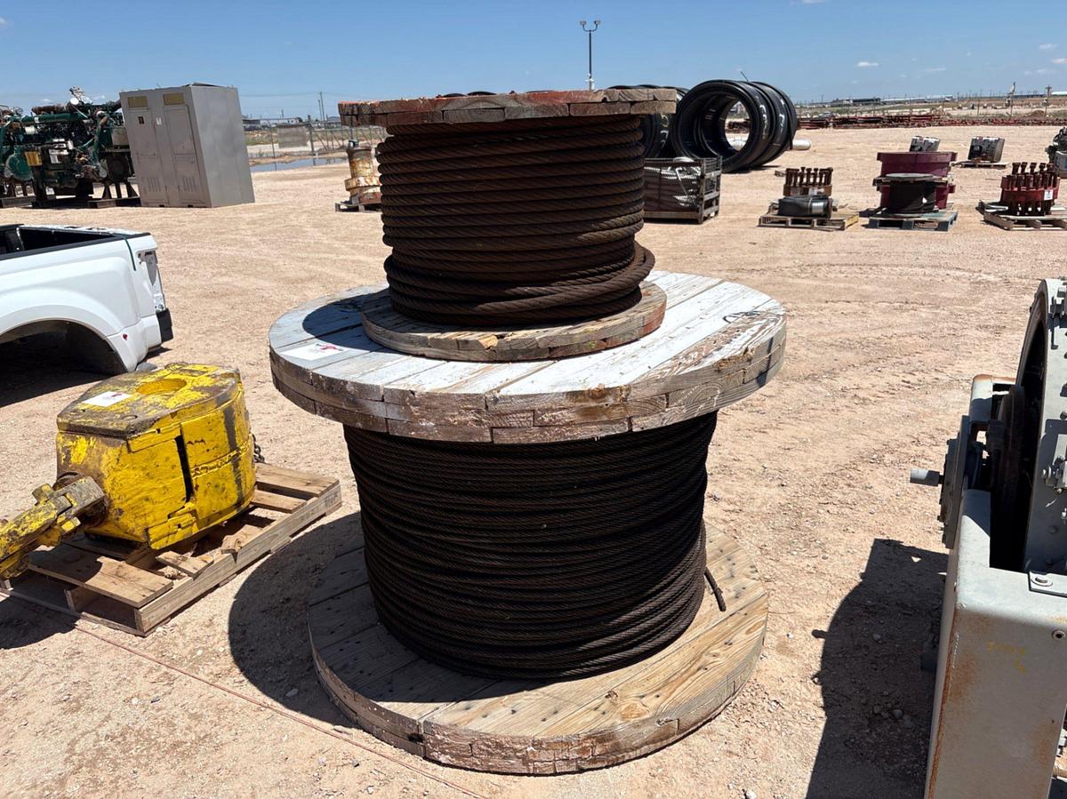 Used Spool of 5/8” sand line & spool of 1” Drill line