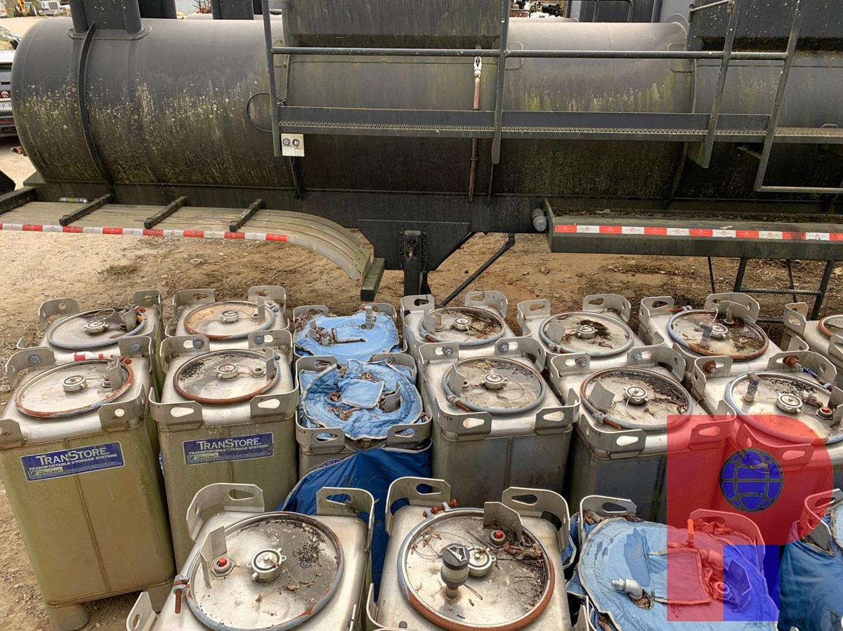 Used (12) 100 GALLON STAINLESS STEEL CONTAINERS