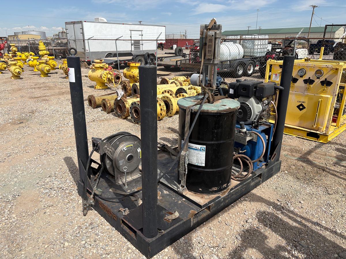 Used 7’ x 4’ pneumatic grease pump skid