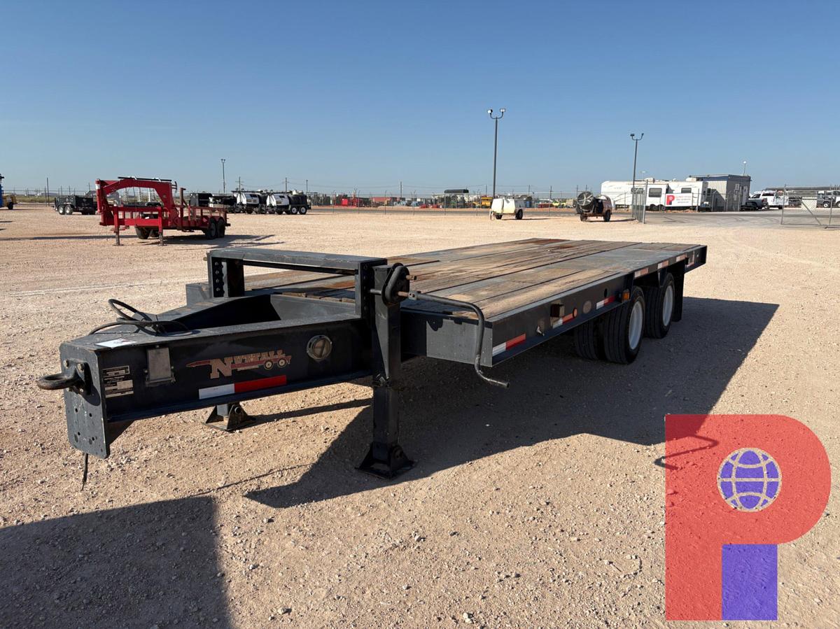 Used 2015 NUTTALL 21' X 102" T/A 25 TON PINTLE HITCH FLATBED TRAILER