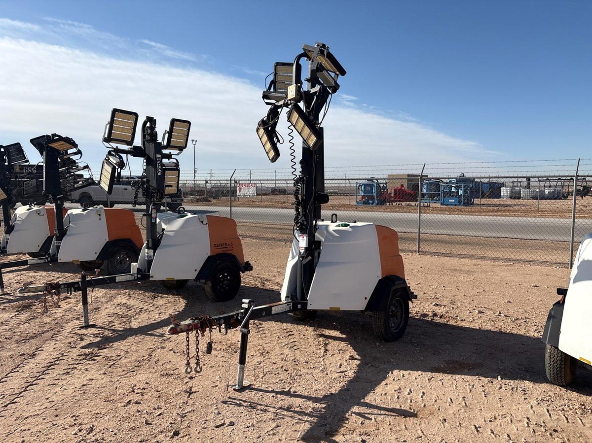 Used 2018 GENERAC MLT6SMD 6KW S/A BUMPER PULL LED LIGHT TOWER