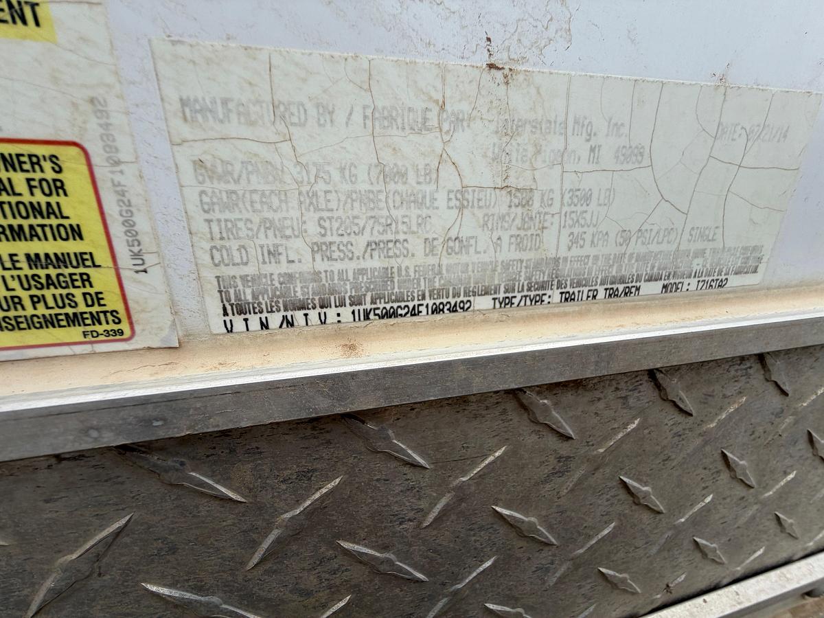 Used 2015 Interstate 16’ t/a BP Doghouse Trailer