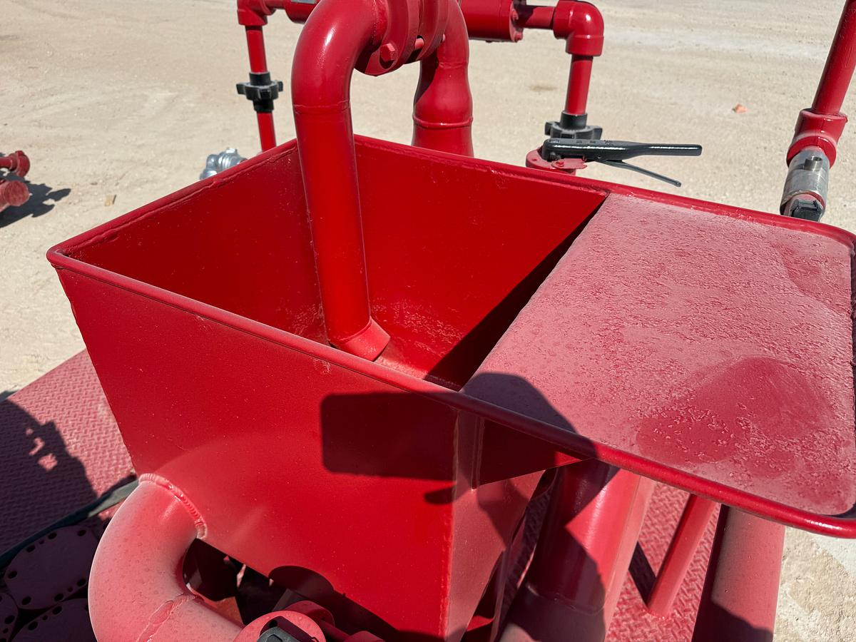 Used Tulsa triplex TT-560 triplex pump unit, skidded