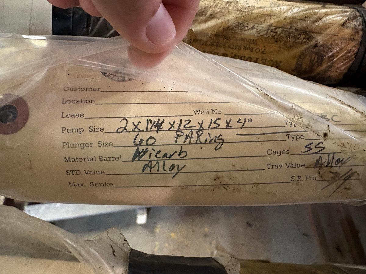 Used 2 x 1-1/4 x 12 x 2 x 1, 60P.A. RING, NICARB BBL, SS TRIM ROD
