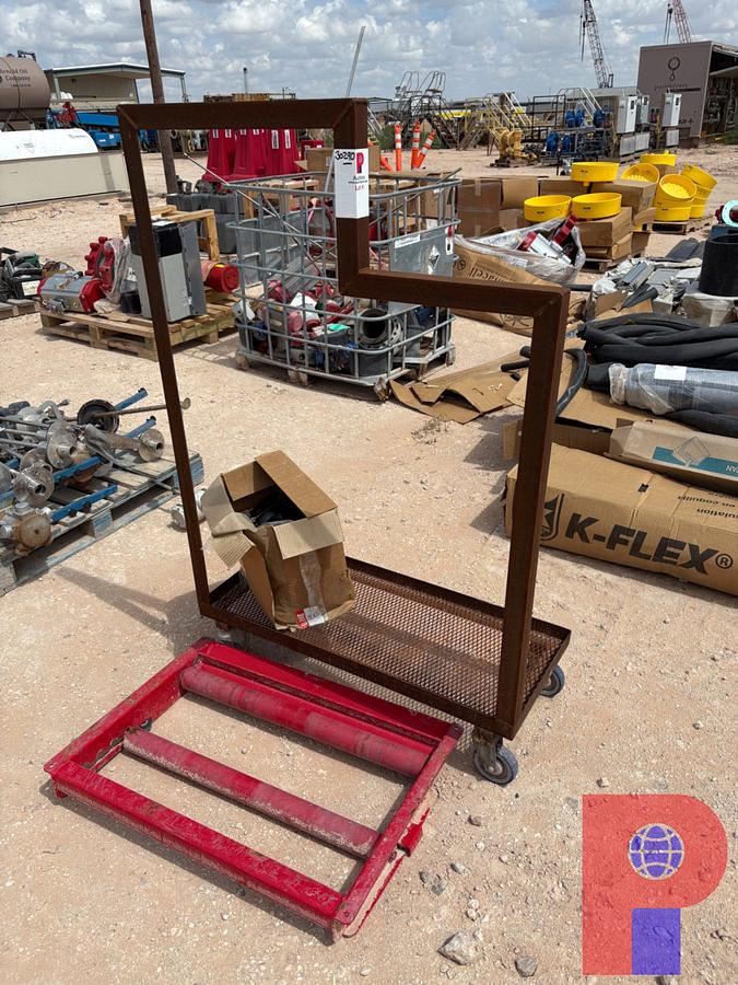 Used 41” X 17” ROLLING TOOL CART & PALLET OF 1” TYPE EF CONDUIT