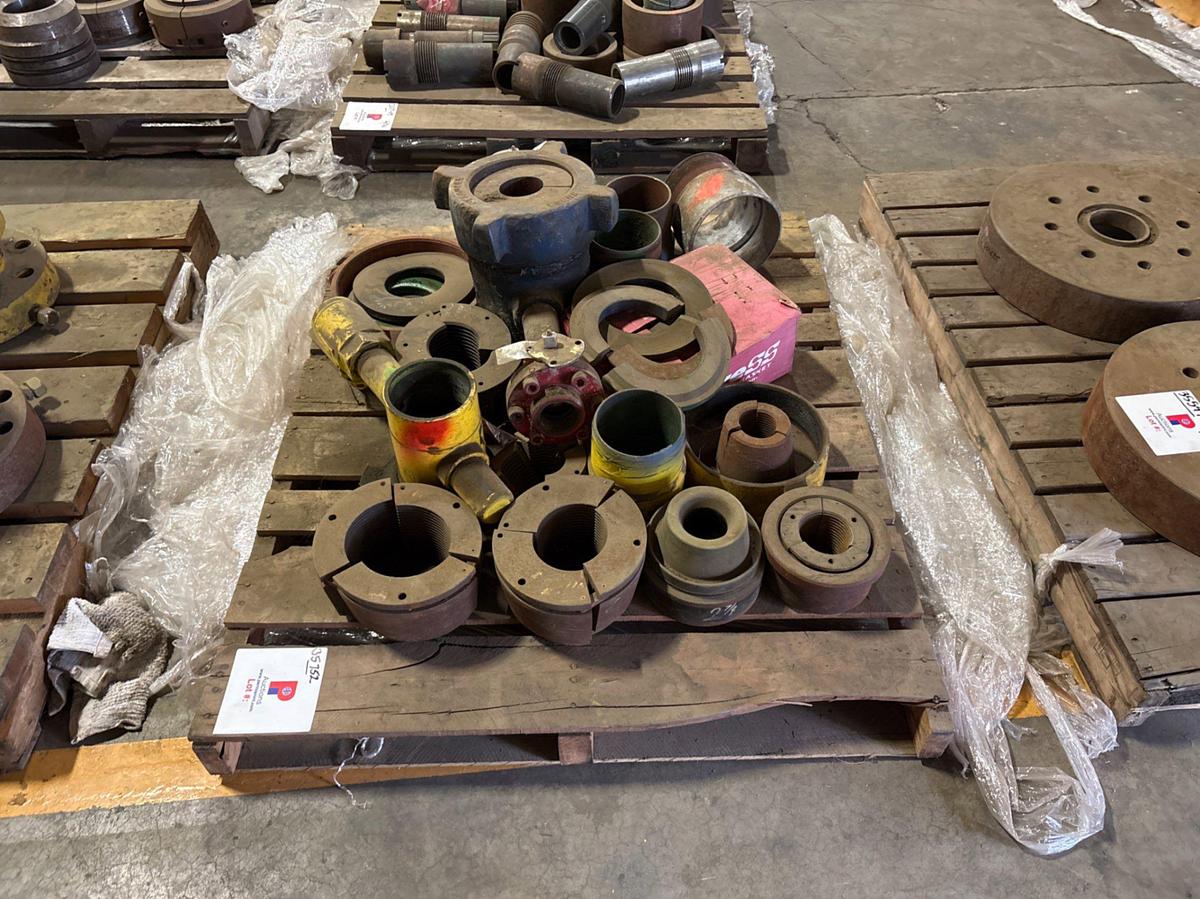 Used Pallet of assorted c22 casing slip dies & Huber Hercules tubing head