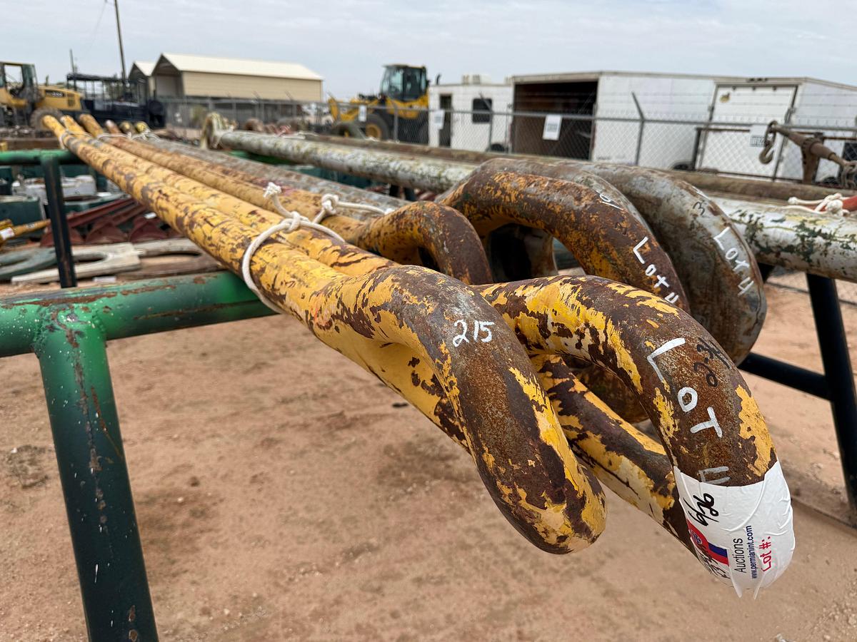 Used LOT W/ (3 SETS) ASSORTED 2-3/4”, 3” OD x 192” & 215”L 350-TON CASING ELEVATOR LINKS