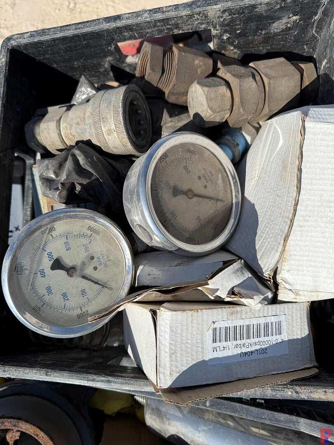 Used (2) PALLETS W/ (2) NUFLO MC-II ANALYZER, (2) UNUSED TURBINES INC. WP FLOW LOG, (8) HAMMER WRENCHES, (4) 10K FLUID GAUGE, & MISC