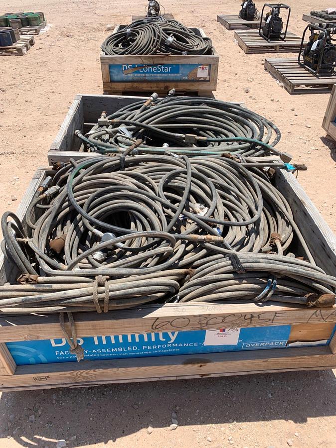 Used (2) Totes of Hydraulic Hoses