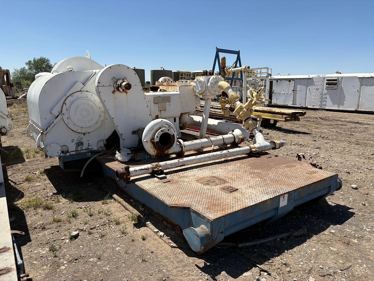 Used Gardner Denver pz9 triplex mud pump, mtd on 35’ x 12’ skid