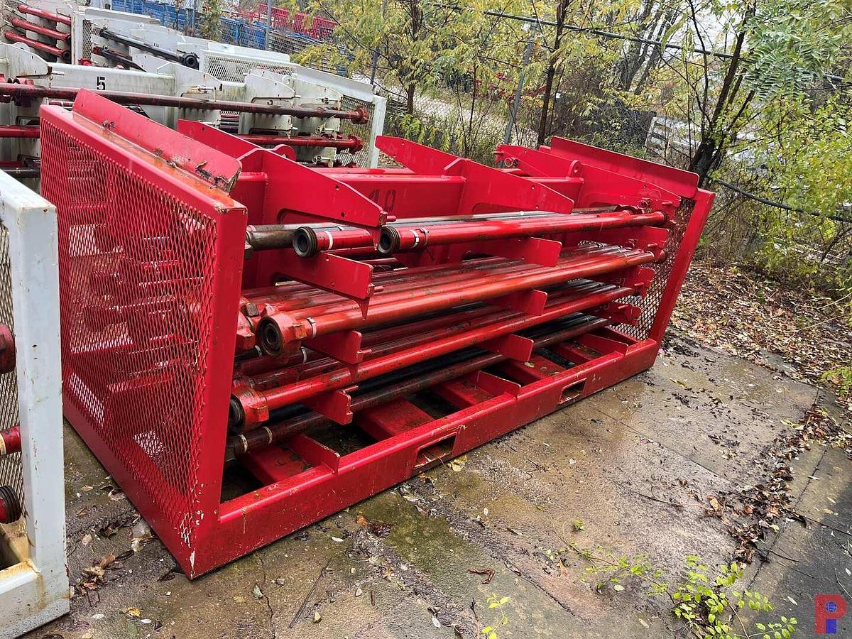 Used (43) JTS. OF TESTED 2” & 3” 1502 15K WP FLOW IRON W/ TRANSPORT RACK