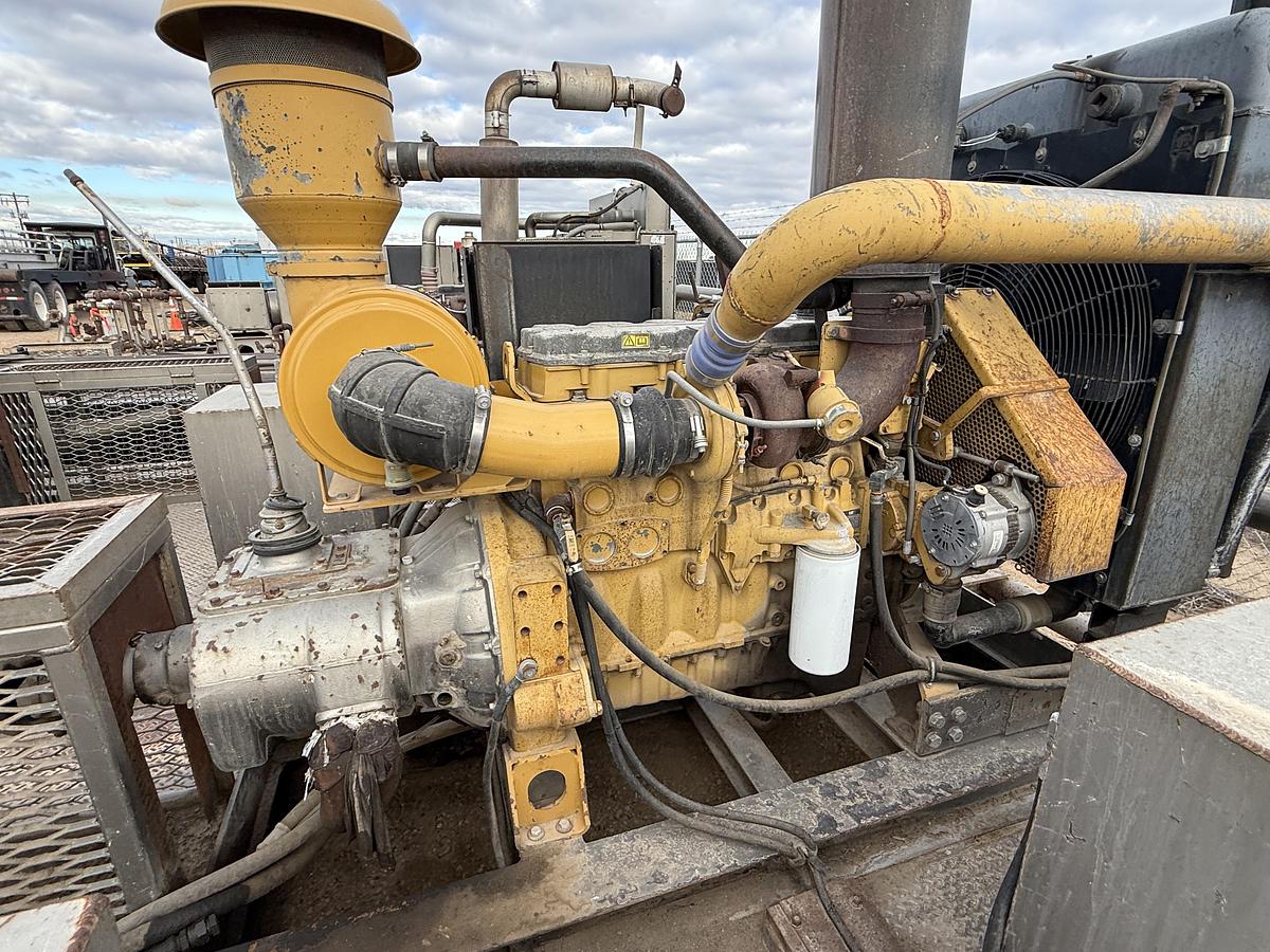 Used TULSA TT250 3K WP TRIPLEX WELL SERVICE PUMP SKIDDED P/B CATERPILLAR C9