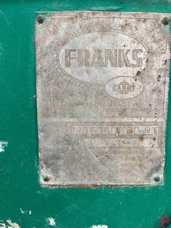 Used FRANKS 1287/160 BACK IN WELL SERVICE RIG MTD ON 4-AXLE CARRIER