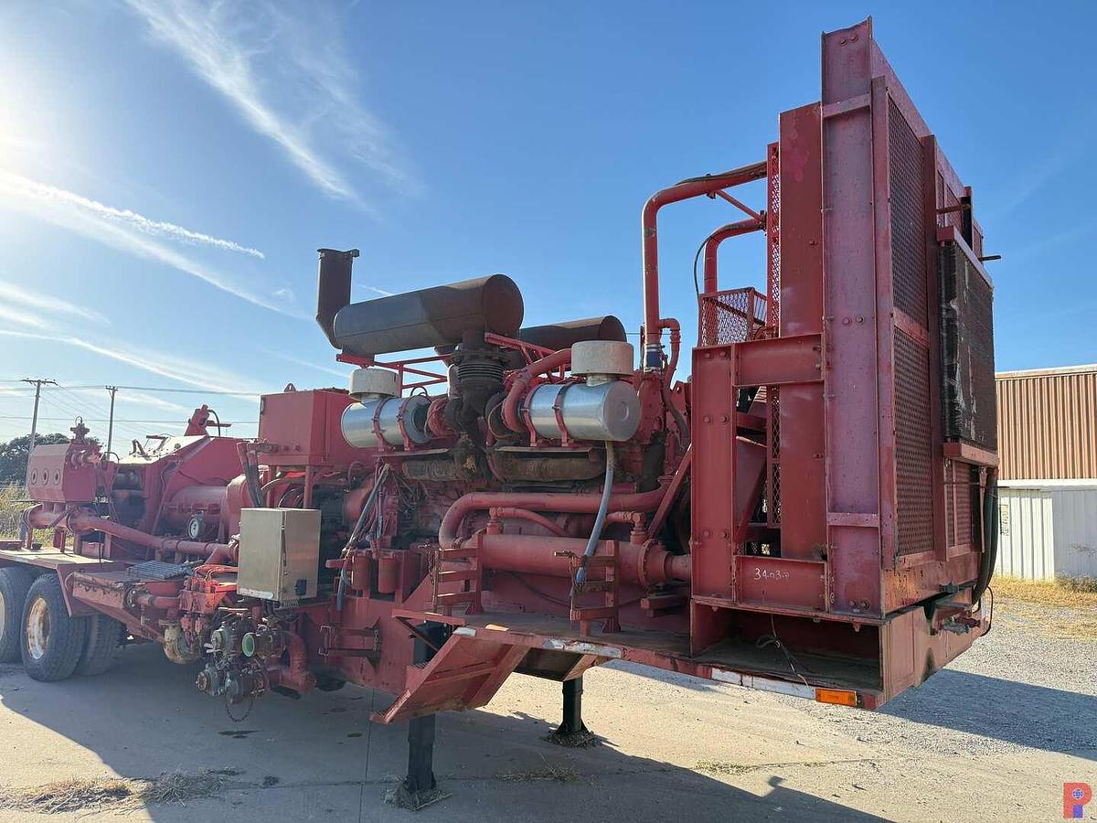 Used GEOQUIP 2,000 HP TRIPLEX FRAC PUMP P/B DETROIT 16V149TTIA ON T/A TRAILER