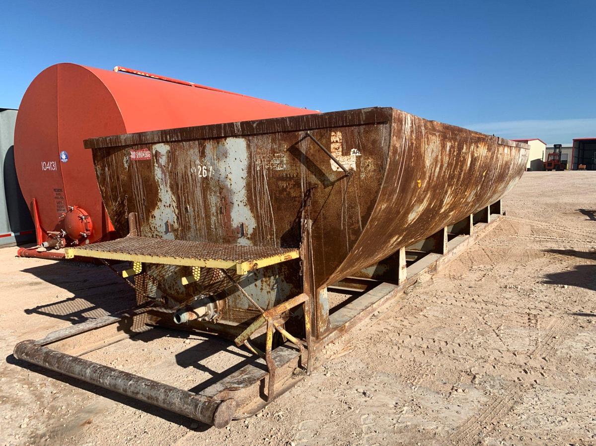 Used 40’ x 11’ x 7’ 558 Barrel Round Bottom Open Top Skidded Pit w/ Gas Buster