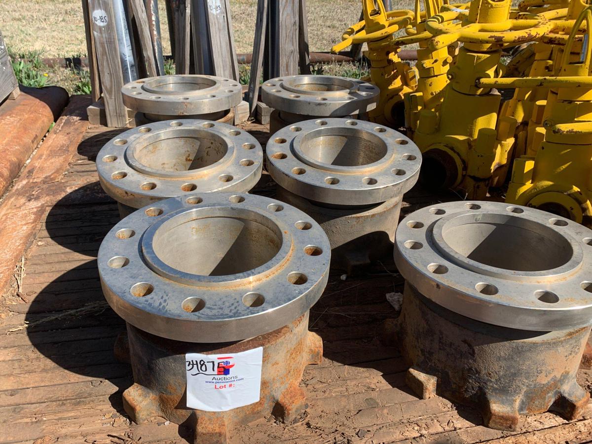 Used (6) 12 Hole Stainless Flange Assemblies 8 3/4” ID