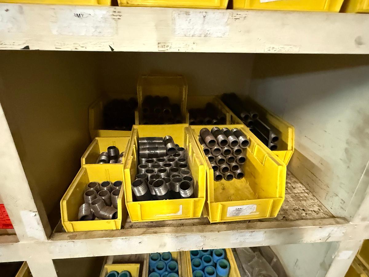 Used SECTION OF (300+) MOSTLY HEAVY WALL 1/4” THRU 2” OD PIPE NIPPLES