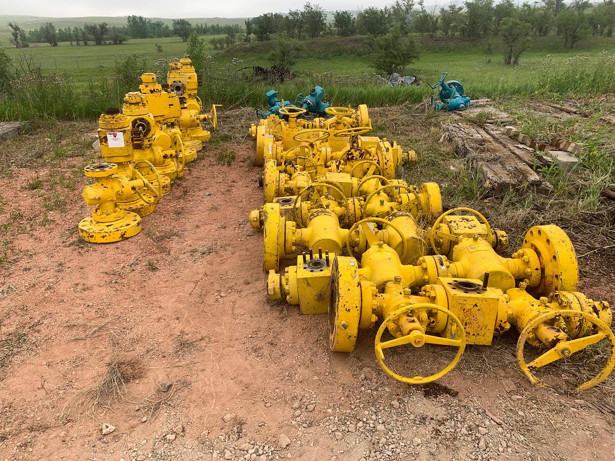 Used (17) 2-9/16” 5k gate valves w/ fluid crosses & adapter flanges