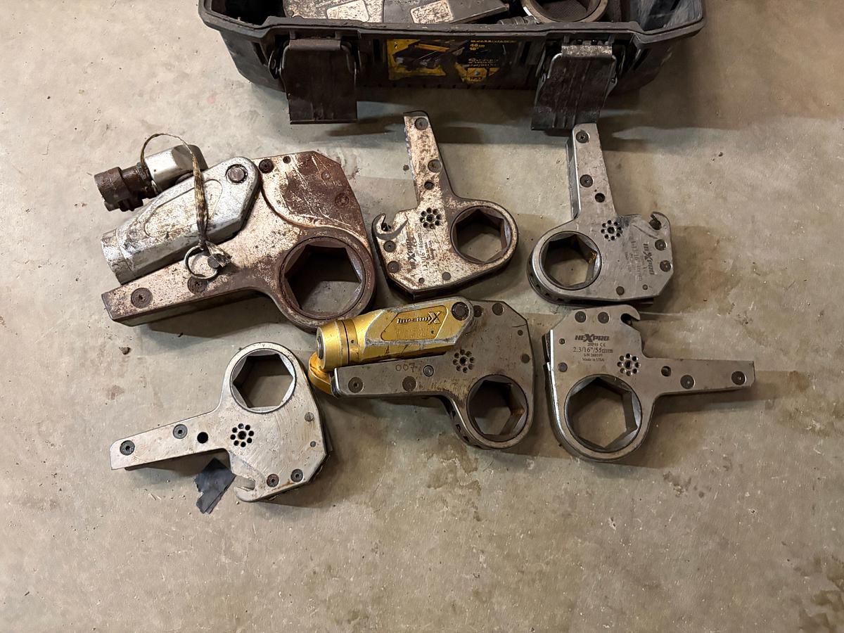 Used Set of (8) hexpro hydraulic torque wrenches