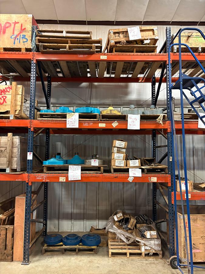 Used (7 pallets) w/ assorted landing flanges, 3” & 4” 1002 weco flanges, & unused 1-8x7 & 1-1/2-8x13 stud bolts